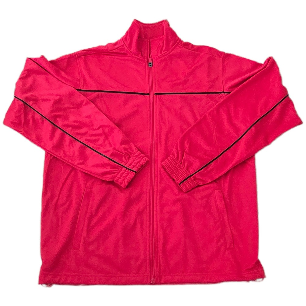 Choice Apparel Track Jacket Full Zip Dark Red Black Athletic Men's Med Polyester